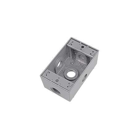 Abb Weatherproof Electrical Box, 1-Gang, 17.3 Cu. In., Color: Silver B1502SG